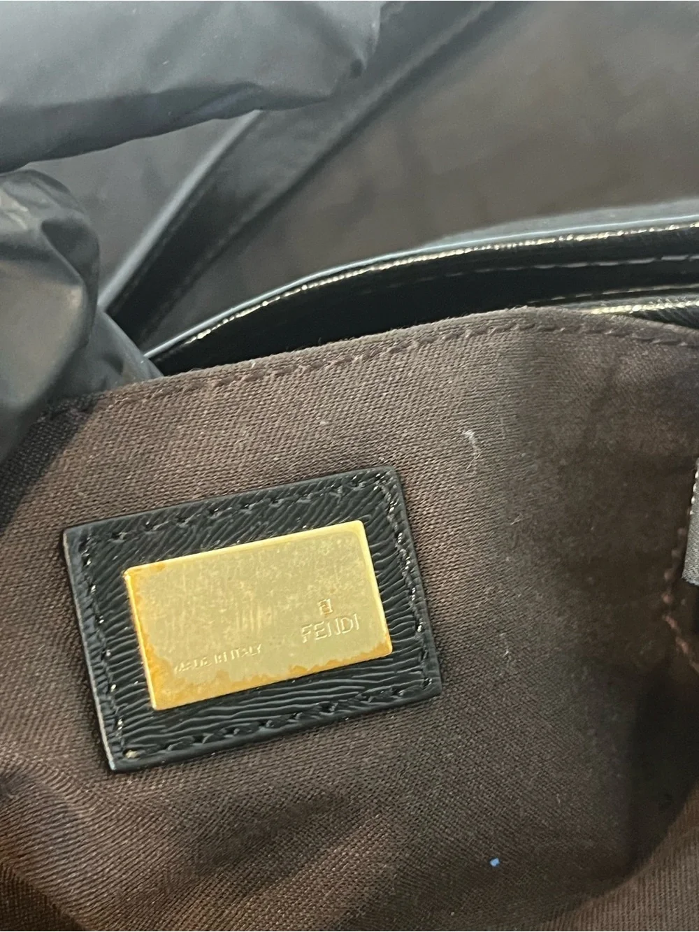 FENDI ZUCCA BLACK CHEF SHOULDER BAG.